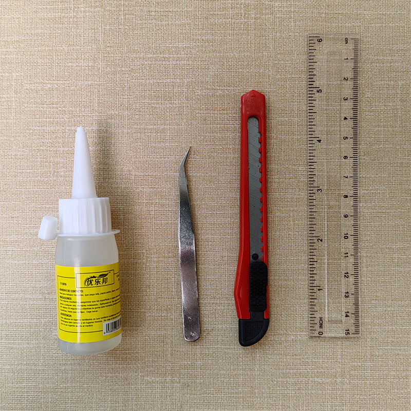 Wholesale DIY small house tool set scissors tweezers ruler tool glue